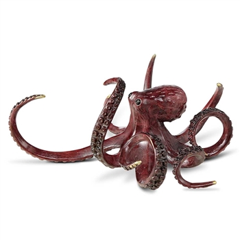 Curious Octopus Statue - Solid Brass