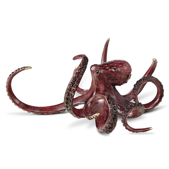 Curious Octopus Statue - Solid Brass