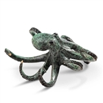 Swimming Octopus Sculpture - Hot Patina Brass