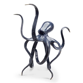 Grabby Octopus Sculpture - Hot Patina Brass