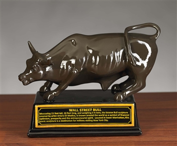 The Wall Street Bull Statue - Brown Finish - 3.5 Inch