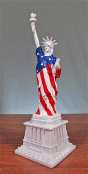 Statue of Liberty Statue with American Flag - 8.5"