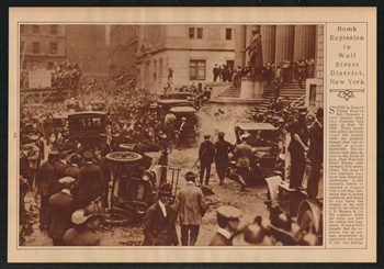 New York Times – 1920 Wall Street Bombing Article