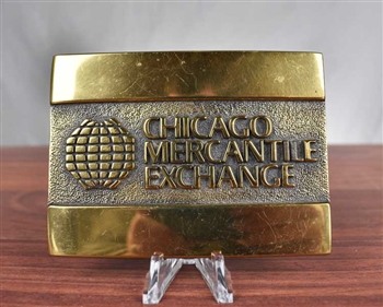 Brass Chicago Mercantile Exchange Belt Buckle