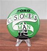 Ford Customer's Man Pinback Button - Stock Ticker