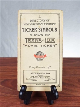 1929 NYSE Ticker Symbols Directory