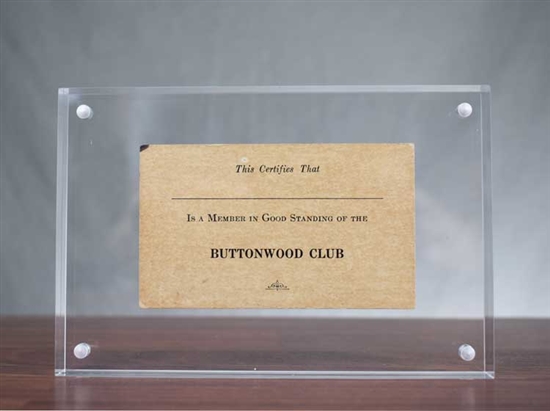 Buttonwood Club Membership Card  Display - Rare