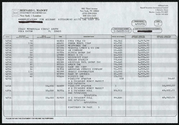 Bernie Madoff Account Statement - 2004 - Bernard L Madoff Investment Securities LLC