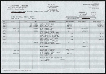 Bernie Madoff Account Statement - 2004 - Bernard L Madoff Investment Securities LLC