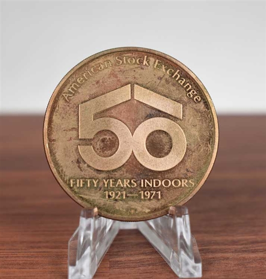 American Stock Exchange - 50 Years Indoors - NY Curb Exchange  Coin