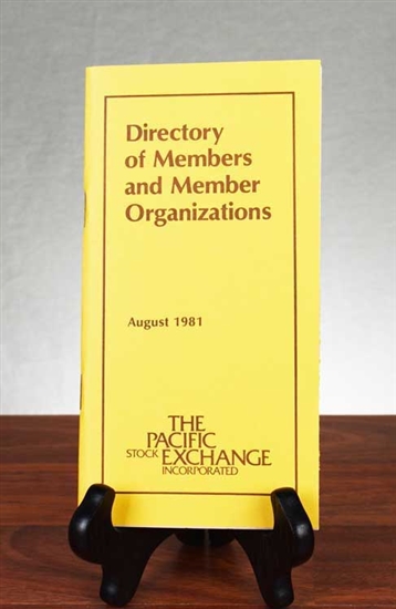 1981 Pacific Stock Exchange Members Directory