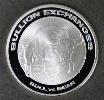 Bull & Bear Silver Coin - .9999 Silver - 1 Troy Oz