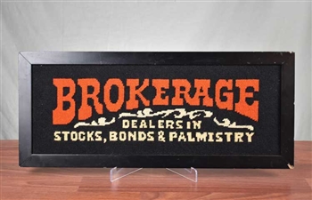 1979 Framed Brokerage Needle Point Sign