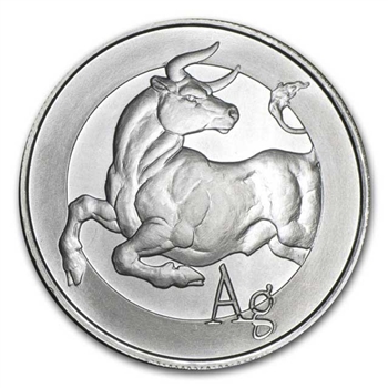 Silver Shield Bull Coin - .999 Silver - 1 Troy Oz