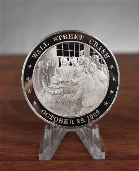 Wall Street Crash of 1929 Coin - Sterling Silver