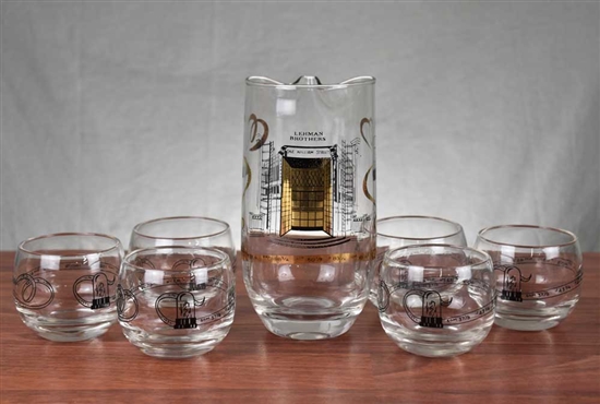 Vintage Lehman Brothers Whiskey Glass Set