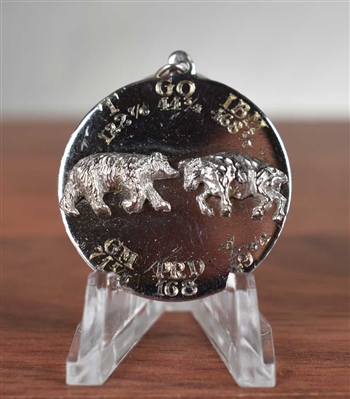 Sterling Silver Bull & Bear Charm - Vintage