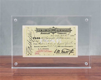 1886 Clarence W. Barron Train Ticket (Dow Jones)