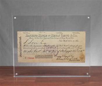 1911 Henry Clews & Co Trade Ticket - NYSE