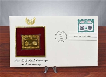 Gold Plated NYSE 200th Anniversary Envelope / Stamp