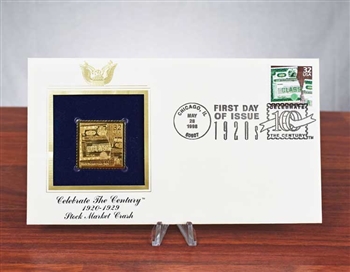 Gold Plated Stock Market Crash Commemorative Envelope / Stamp