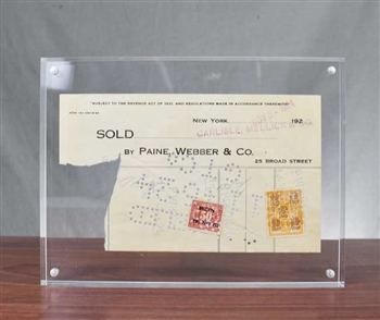 1924 Paine Webber Trade Ticket - NYSE