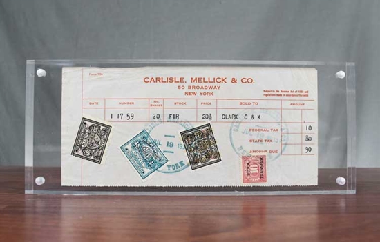 1933 Carlisle, Mellick & Co Trade Ticket - NYSE