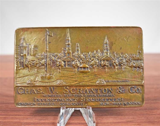 Chas. W. Scranton & CO NYSE Membership Bronze Paperweight