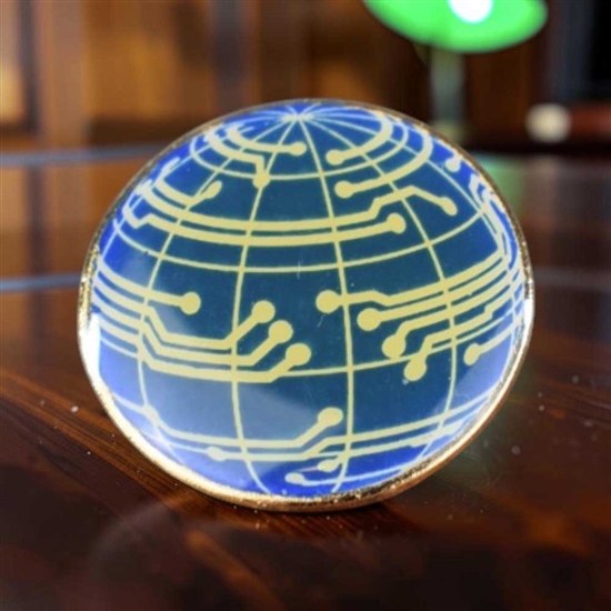Vintage Nasdaq Globe Logo Lapel Pin