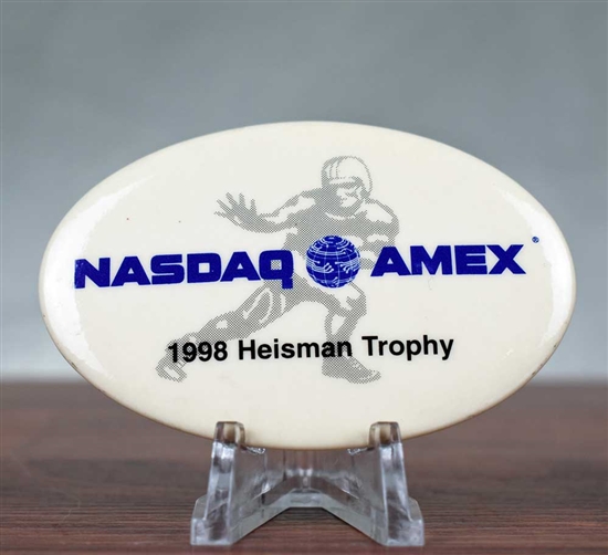 Nasdaq & Amex 1998 Heisman Trophy Button