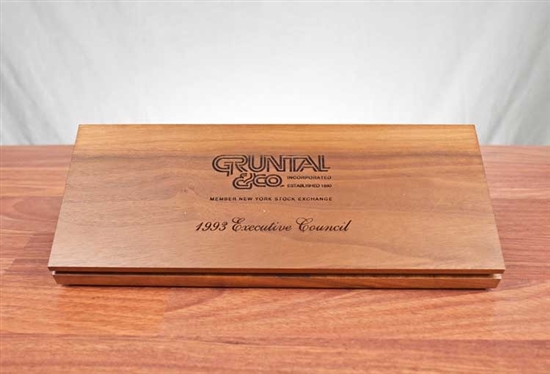 Gruntal & Co NYSE Executive Council Walnut Desk Set