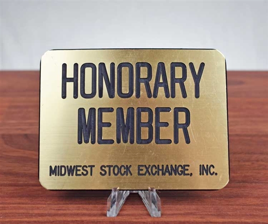 Midwest Stock Exchange Button - Chicago - Honorary Member