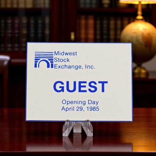 Midwest Stock Exchange Button - Chicago - Opening Day