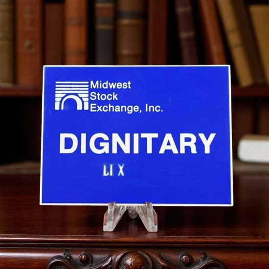 Midwest Stock Exchange Button - Chicago - Dignitary
