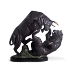 Bronze Bull & Bear Fight Sculpture - Large