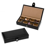 Cufflinks Box in Black Leather