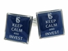 Keep Calm and Invest Cufflinks