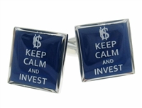 Keep Calm and Invest Cufflinks