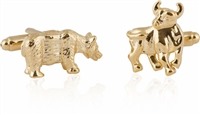 Gold Bull and Bear Cufflinks