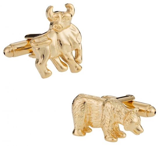 Gold Bull and Bear Cufflinks
