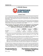 Simmons Airlines Common Stock offering prospectus