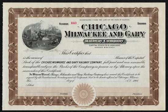 Chicago, Milwaukee and Gary Railway Company - 1908