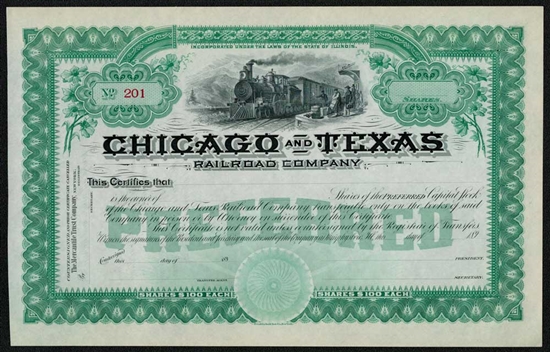 Chicago and Texas Railroad Company - 1890s