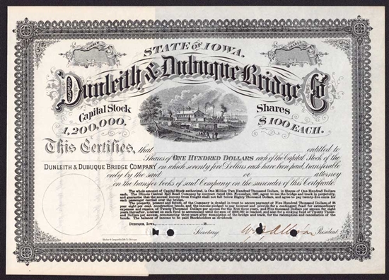 Dunleith & Dubuque Bridge Company - 1800s