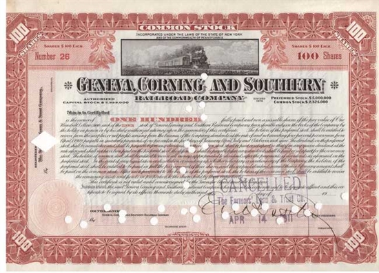 Geneva, Corning and Southern Railroad Company - 1910s