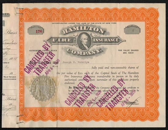 Hamilton Fire Insurance Company - 1928