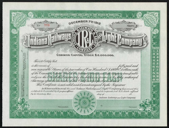 Indiana Railways and Light Company - Green