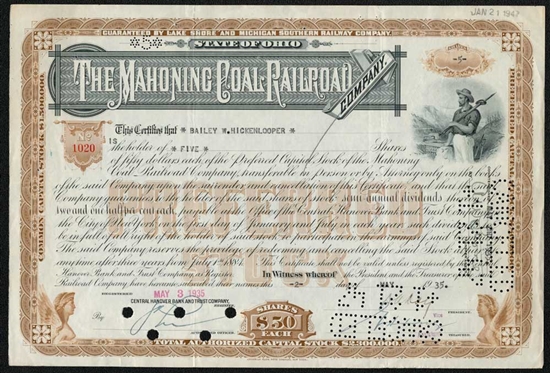 The Mahoning Coal Railroad Company - Preferred 1935