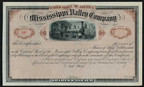 Mississippi Valley Company Stock Certificate