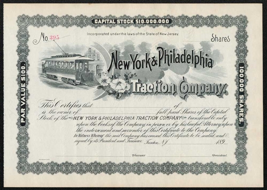 New York & Philadelphia Traction Co - 1890s